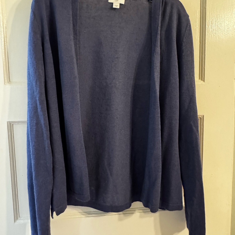 J. Jill Blue Open-Front Cardigan Sweater